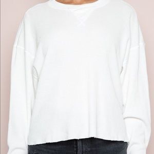 brandy melville white thermal top